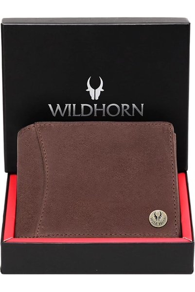 Wildhorn محفظة رجالية مصنوعة يدويًا من الجلد الطبيعي، محفظة جلدية ثنائية الطي...