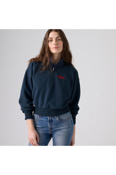 Levi's Women's Dark Blue Half-Zip Sweatshirt 008cm-0002