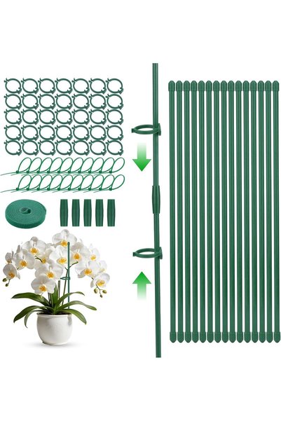 LinJie Plant Stakes， 15pcs Plant Support Stakes， With Clips, Ties And Velcro ...