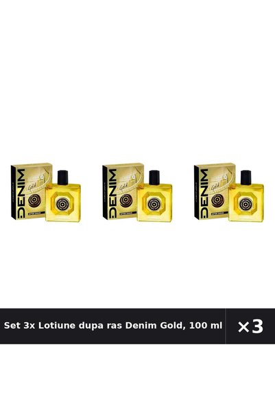 Denim Set 3x Lotiune dupa ras Gold, 100 ml