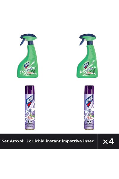 Aroxol Set Aroxol: 2x Lichid instant impotriva insectelor + Spray antimolii ,...