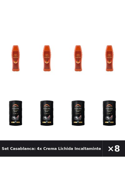 CASABLANCA Set Casablanca: 4x Crema Lichida Incaltaminte Maro 75ml + Burete p...