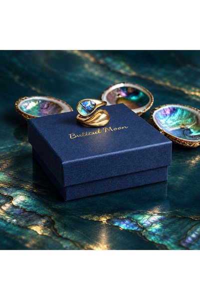 Buticul Moon Inel Rainbow Gold – Otel placat cu aur de 18K -Garantie 24 luni