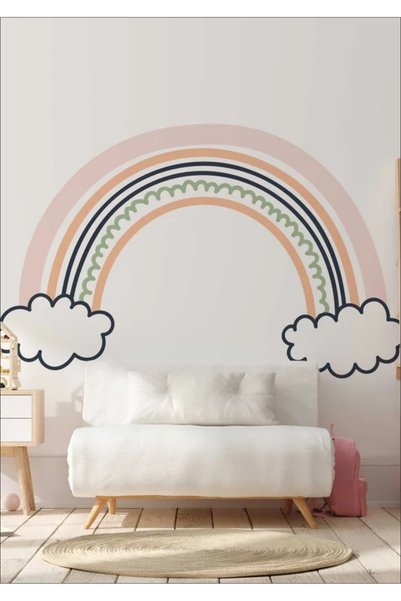 LABELOVE Suluboya Gökkuşağı Çocuk Odası Duvar Sticker