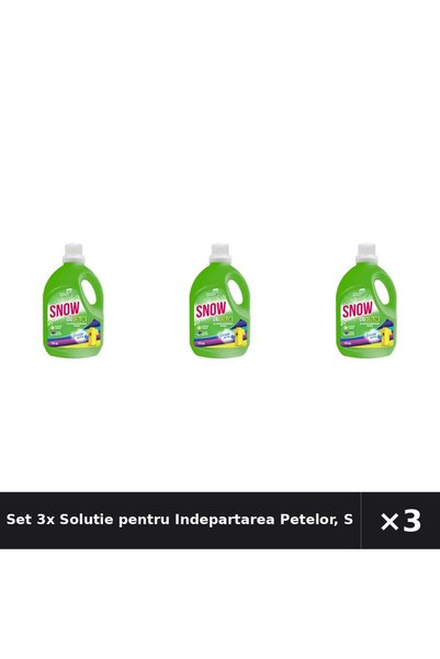 Snow Set 3x Solutie pentru Indepartarea Petelor, Oxi Color Gel, 950 ml