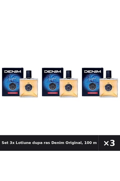 Denim Set 3x Lotiune dupa ras Original, 100 ml