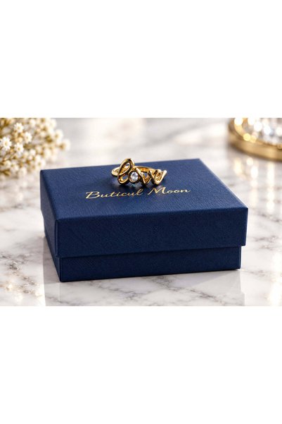 Buticul Moon Inel Love – Placat cu aur de 18K-Garantie 24 luni