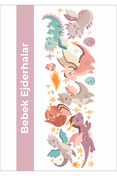 LABELOVE Bebek Ejderhalar Çocuk Odası Duvar Sticker