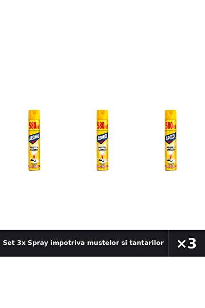 Aroxol Set 3x Spray impotriva mustelor si tantarilor AROXOL, 580 ml