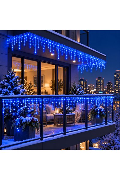 BellFyd 8 Metri - Instalație Solară LED Tip Țurțuri, 8 Moduri de Iluminare, I...