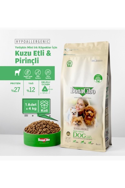 BonaCibo Mini Adult Dog Lamb & Rice Küçük Irk Yetişkin Kuzu Etli ve Pirinçli ...