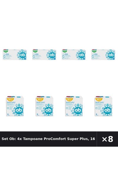 obbos Set Ob: 4x Tampoane ProComfort Super Plus, 16 bucati + Tampoane ProComf...