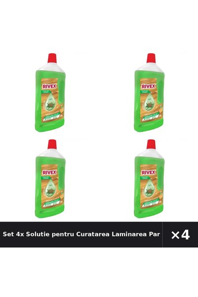 Rivex Set 4x Solutie pentru Curatarea Laminarea Parchetului Rivex, 750 ml