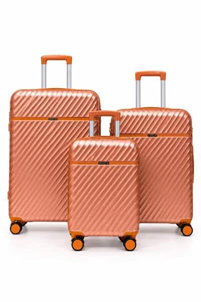 VORTA 3-Piece Hard Shell Luggage Set with 360° Spinner Wheels, Stylish Diagon...