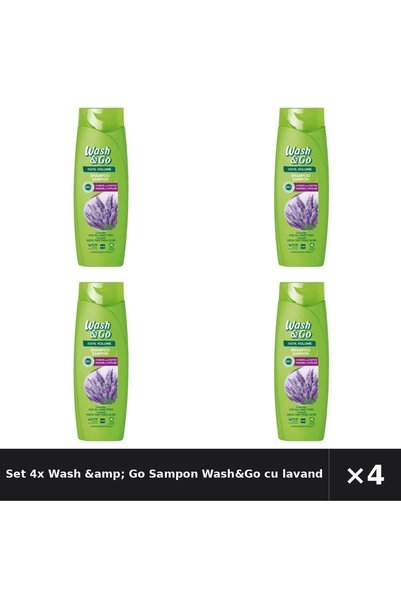 WASH&GO Set 4x Wash &amp;   Șampon cu lavandă, 360ml