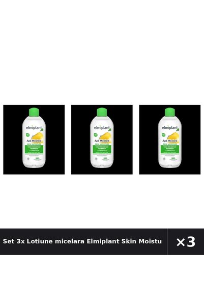 ELMIPLANT Set 3x Lotiune micelara Skin Moisture pentru ten normal & mixt, 400ml