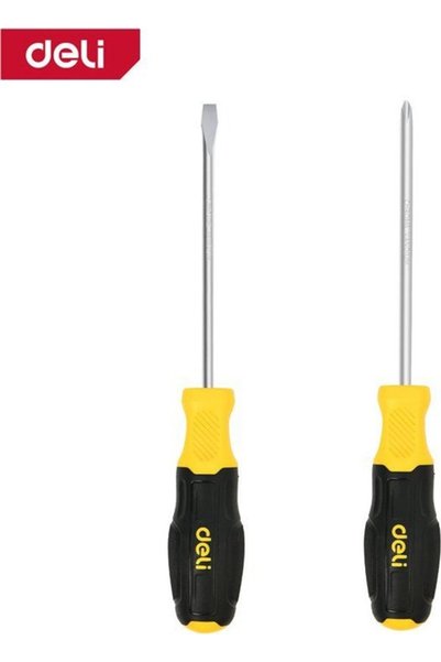 Deli Σετ Κατσαβιδιών 2 Τεμαχίων SL6x125MM/PH2x125MM Κίτρινο - (EDL630002N)