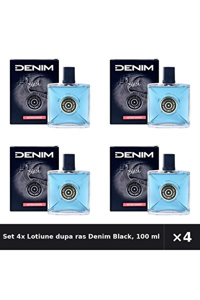 Denim Set 4x Lotiune dupa ras Black, 100 ml