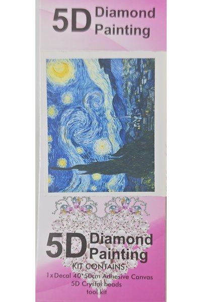 mentaş grup Starry Night Diamond Painting Beaded Tapestry Mosaic Puzzle Crystal Stone Board 50X40 Kit Full Set