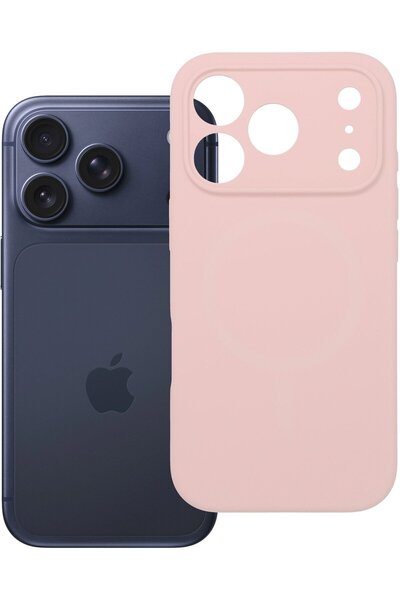 OEM Θήκη για iPhone 18 Pro / 17 Pro Σιλικόνης 2mm (Προστασία κάμερας) Ροζ πούδρα