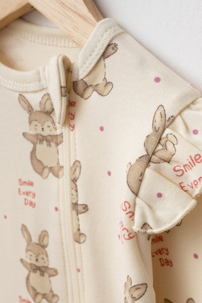 yukobaby bebeğiniz için en doğalı Baby 100% Cotton Little Hug Rabbit 3-Piece Booties Jumpsuit Newborn Hospital Release Baby Clothes 0-3 Months