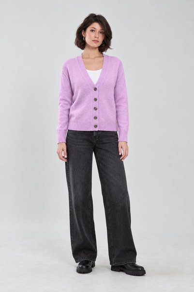 Lavinza V-Neck Buttoned Wool Cardigan