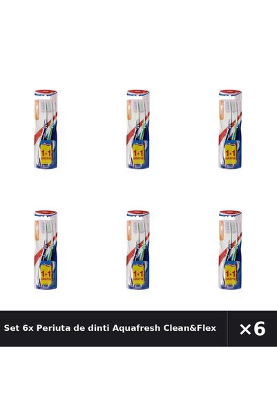 Aquafresh Set 6x Periuta de dinti Clean&Flex Twin