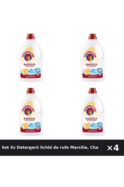 Chanteclair Set 4x Detergent lichid de rufe Marsilia, Chanteclair, 1575ml, 35...
