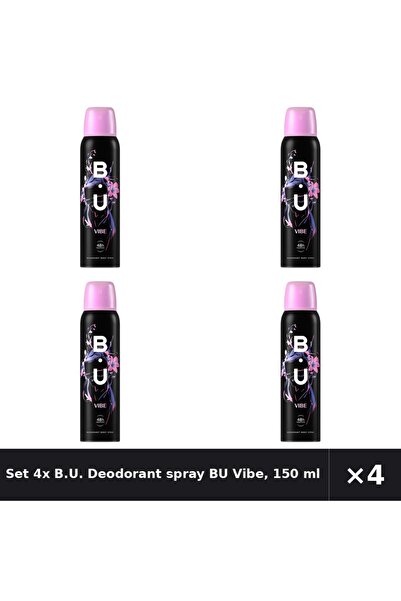 B.U. Set 4x Deodorant spray BU Vibe , 150 ml