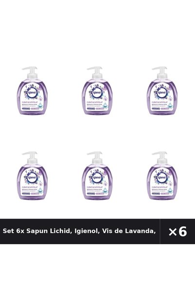 Igienol Set 6x Sapun Lichid, Igienol, Vis de Lavanda,300 ml