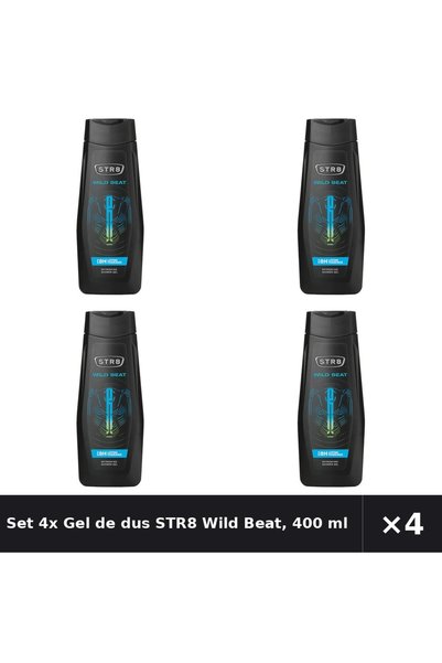 str8 Set 4x Gel de dus Wild Beat, 400 ml