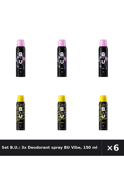 B.U. Set B.U.: 3x Deodorant spray BU Vibe, 150 ml + Deodorant spray BU Wild, ...
