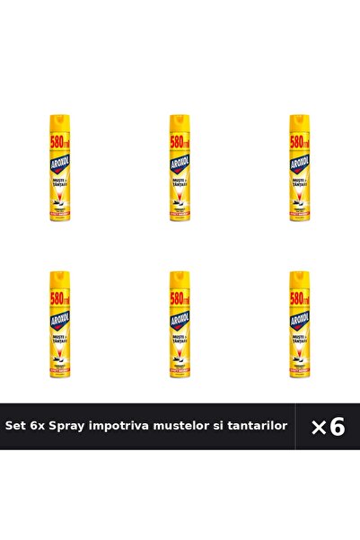 Aroxol Set 6x Spray impotriva mustelor si tantarilor AROXOL, 580 ml