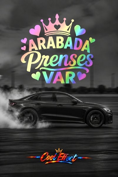Cool Effect Arabada Prenses Var Oto Sticker Araba Arka Cam Sticker Kesim Folyo