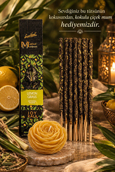 Lemon Grass Premium Tütsü -MUM HEDİYELİ- Magical Manifest - Doğal El Yapımı Limon Otu