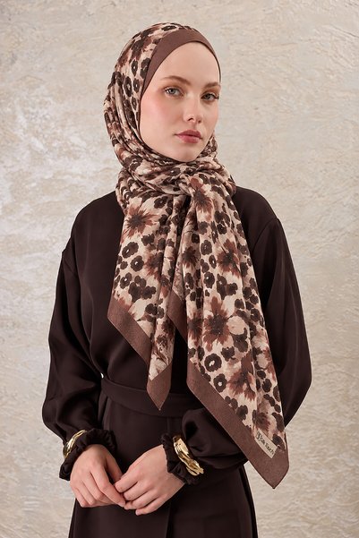 SilkTouch Chocolate Leona Pattern Kraş Shawl