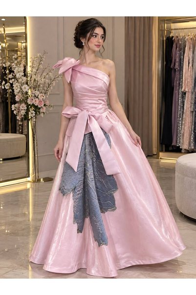 Thara Burgundy Dress - Bowknot - Pink Print