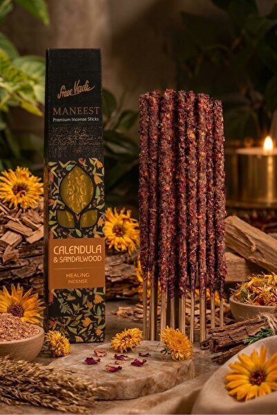 Calendula & Sandal Wood Premium Tütsü -MUM HEDİYELİ- Magical Manifest - Doğal El Yapımı Aynısefa-Sandal Ağacı