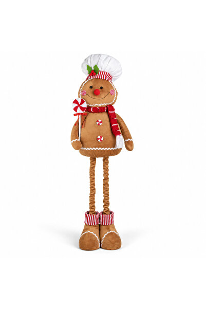 SBR Candy Gingerbread Man Christmas Ornament with Telescopic Legs, 71–102 cm