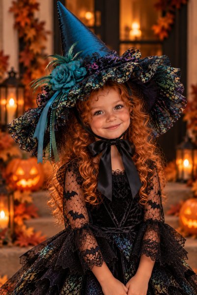 By Papillon Özel Tasarım Halloween Çocuk Cadı Şapkası