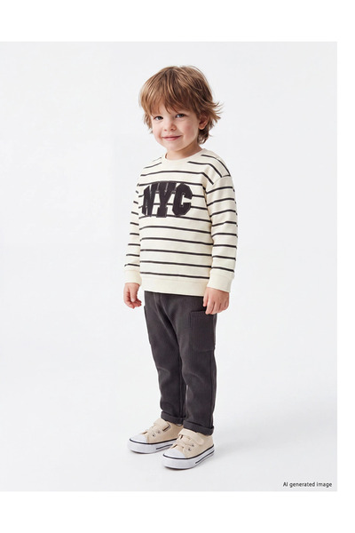 LC Waikiki Lcw Baby Striped Nyc Printed Baby Boy Set