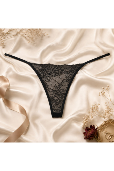 Ioana boutique Μαύρο στρινγκ με στρας