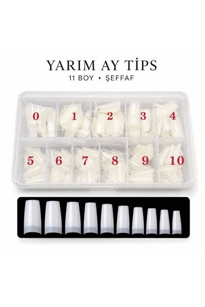 500 lü protez tırnak tips yarım ay kemik rengi