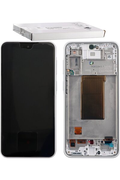 Samsung A37 5G A376 Οθόνη + Οθόνη Αφής + Φακός + Πλαίσιο Λευκό Γνήσιο Πακέτο ...