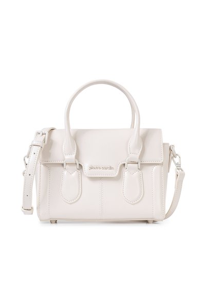 Pierre Cardin 05PO25K24260-PAR BY حقيبة نسائية - مظهر جلدي لامع باللون الأبيض