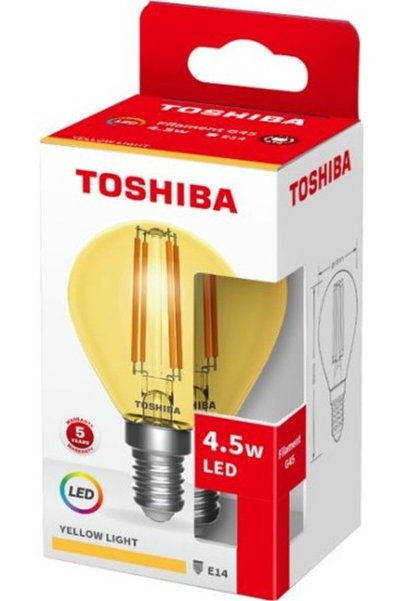 Toshiba Λάμπα LED Νήματος Κίτρινο G45 E14 4.5W - (DELS-FGY44P5Y4AF11)