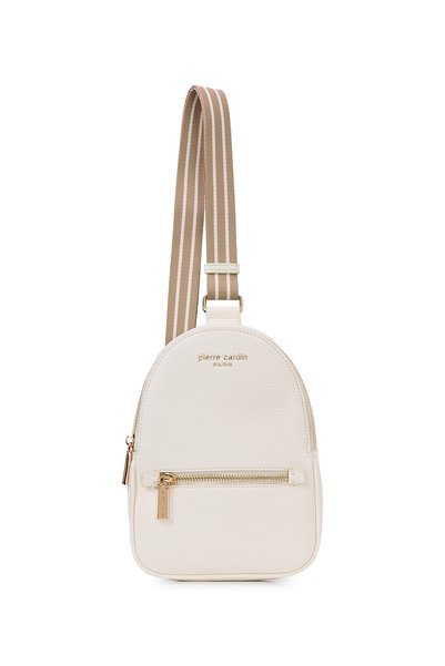 Pierre Cardin 05PO25K10227-DKD حقيبة نسائية بمظهر جلدي مزخرف - أناقة بيضاء