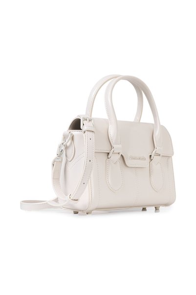 Pierre Cardin 05PO25K24260-PAR BY حقيبة نسائية - مظهر جلدي لامع باللون الأبيض
