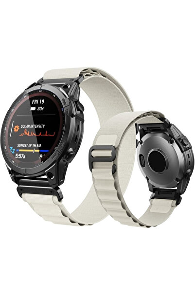XGSM Curea din nailon Quickfit pentru Garmin 26mm, Albă