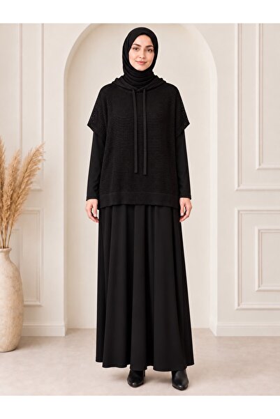 Nurcan Çetin 26503 Set de 2 piese: rochie tunică plisată fără mâneci și cămaș...